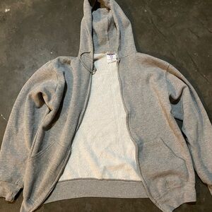 White Polyester Cotton Zip Up